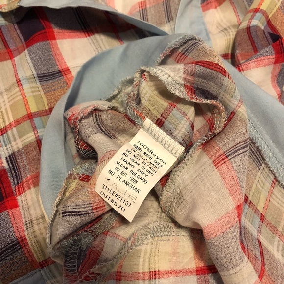 1[Uno Core] Short sleeved plaid blouse w pockets - Picture 7 of 7